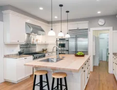 Kitchen remodeling project in Los Angeles with custom cabinets, island design, and modern upgrades