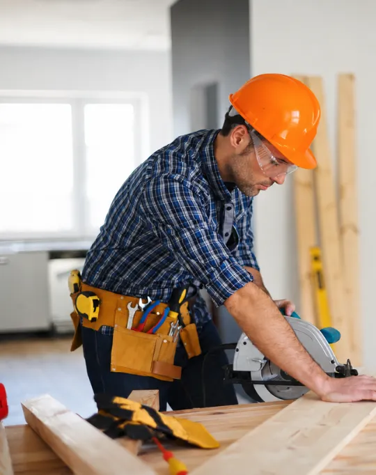 Professional home remodeling contractor in Los Angeles reviewing a renovation project